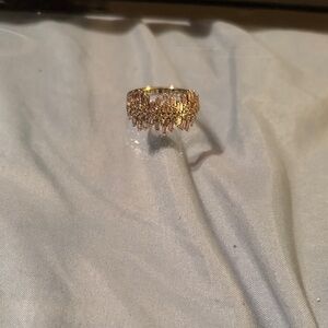 Rose Quartz on Rhodium Women's Ring